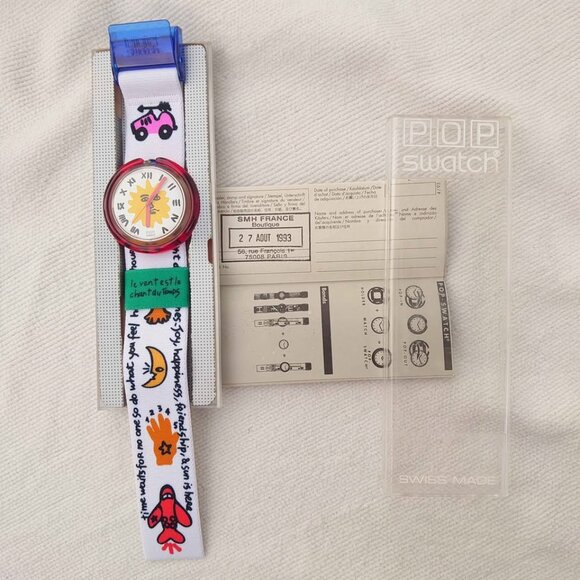 Swatch Pop Enjoy It PMK107 NOS 1990s Watch JC de Castelbajac Vintage Celestial - Picture 4 of 8